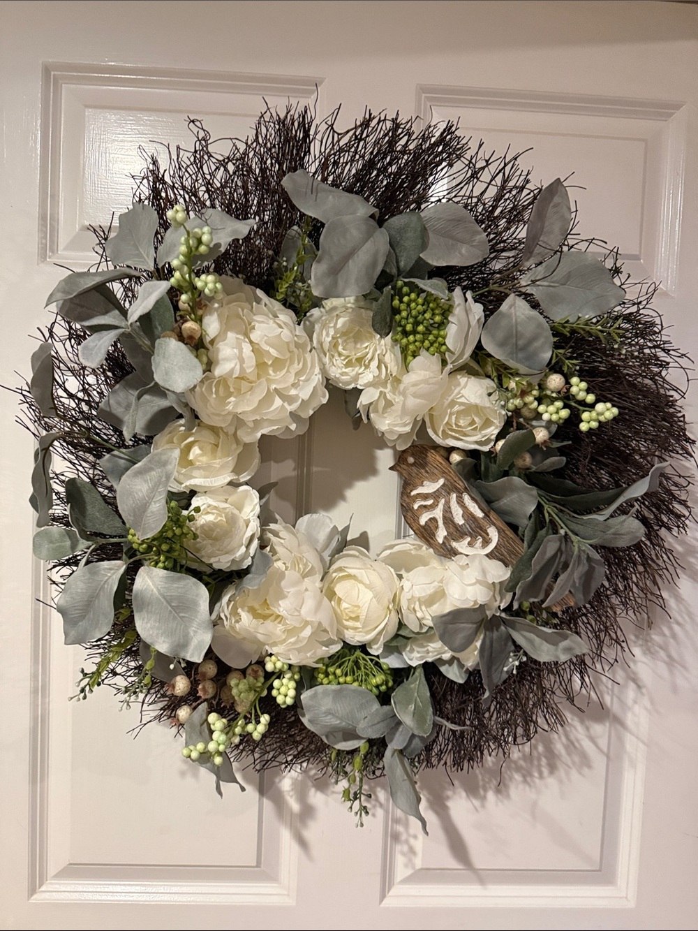 Ashland White Peony & Eucalyptus Decorative Wreath